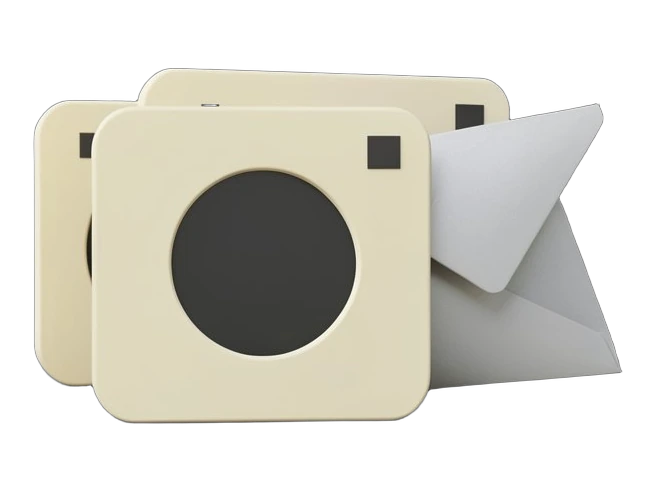 A solid rounded profile card bearing a plain circular avatar silhouette, with a small solid microchip square fixed to its corner; behind it stands a queue of three identical duplic