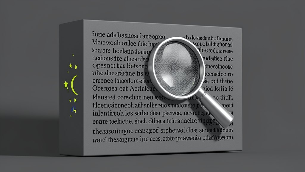 A solid block of paragraph text lines on a panel, with a magnifier shape revealing hidden pattern marks embedded inside the words rather than an overlay symbol; the OpenAI Blossom 