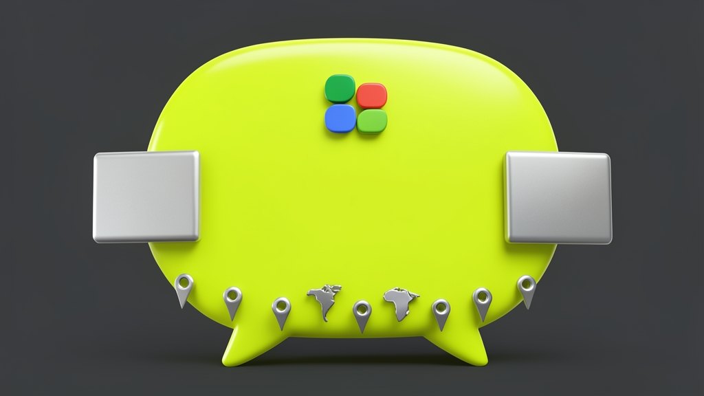 Google’s four-colour G emblem sits on a large opaque AI answer bubble, with two solid sponsored product tiles docked into its side like removable cartridges. The bubble dominates t