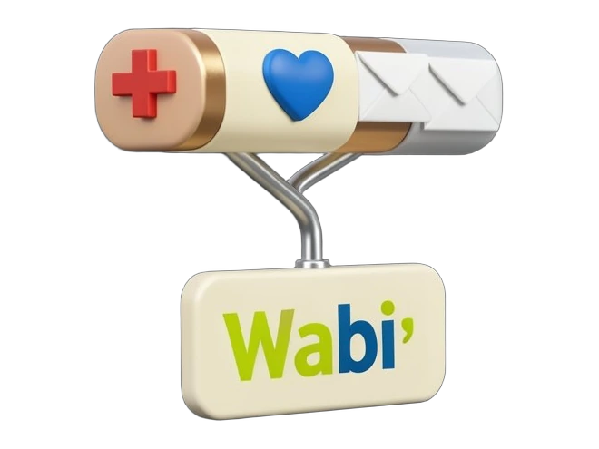 Three parallel solid message-thread capsules stacked side by side, each containing a small distinct block icon for health, family and mail, with a branching connector stem joining 
