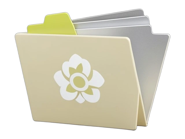 A solid opaque folder block with the white OpenAI Blossom symbol on its front panel, thick file cards fanning out from inside it, one card pulled clear of the folder while another 