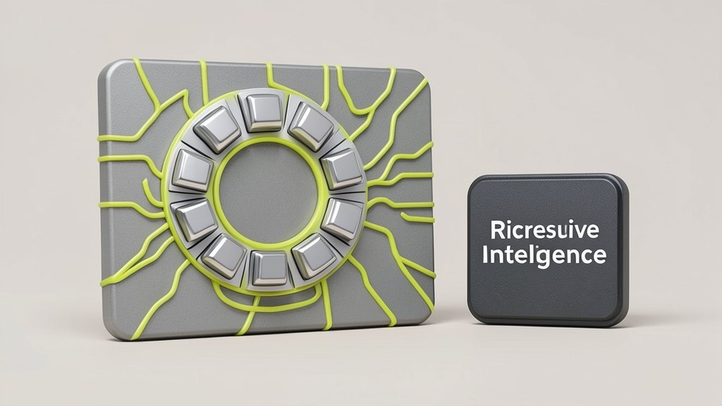 A solid rectangular silicon chip slab with a bold circular donut-shaped ring of component blocks arranged on its surface, the ring highlighted as the surprising AlphaChip layout, n